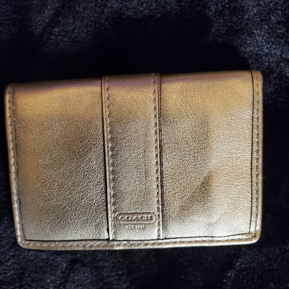 Coach Gold Leather Wallet - Picture 1 of 3